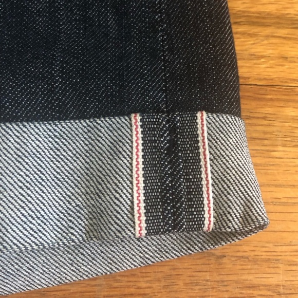 Baldwin selvedge denim jean shorts blue cuffed size 25 - Picture 2 of 11